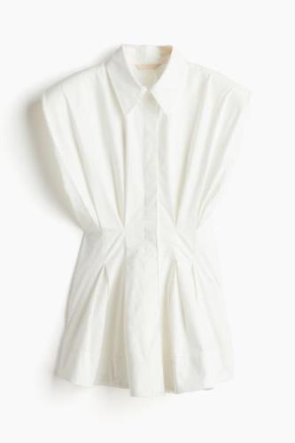 H&M Taillierte Baumwollbluse Weiß, Blusen in Größe S. Farbe: White