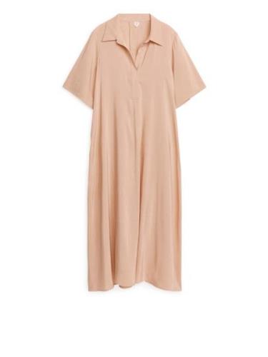 Arket Kleid aus Leinenmischung Beige, Alltagskleider in Größe 42