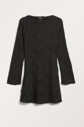 Monki Strukturiertes Longsleeve-Minikleid Schwarz, Alltagskleider in G...