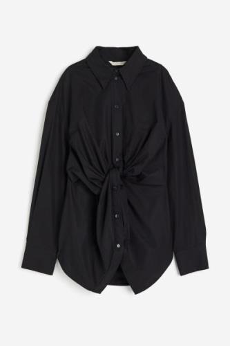 H&M Bluse mit Knotendetail Schwarz, Freizeithemden in Größe XS. Farbe:...