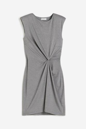 H&M Kleid mit Twist-Detail Graumeliert, Alltagskleider in Größe XXL. F...