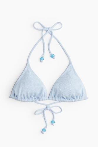 H&M Wattiertes Triangel-Bikinitop Hellblau, Bikini-Oberteil in Größe 4...