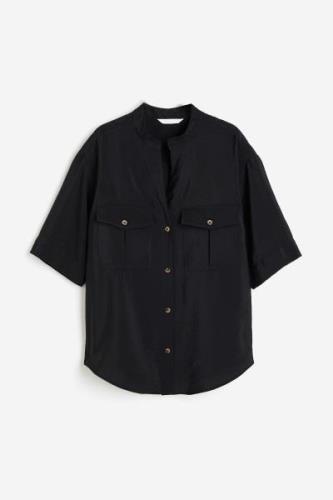 H&M Utility-Bluse aus Modalmix Schwarz, Freizeithemden in Größe S. Far...