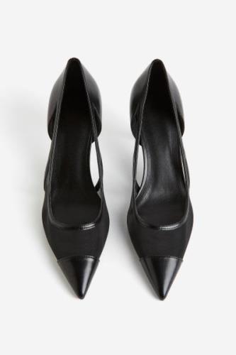 H&M Pumps aus Mesh Schwarz, Heels in Größe 42. Farbe: Black