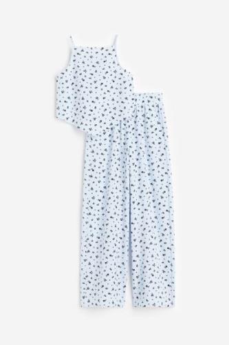 H&M 2-teiliges Set mit Top und Hose Hellblau/Geblümt, T-Shirts & Tops ...