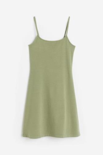 H&M Jerseykleid mit ausgestelltem Rock Khakigrün, Alltagskleider in Gr...