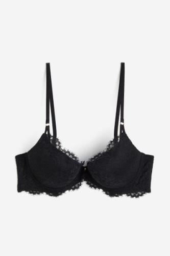 H&M Push-up-BH aus Spitze Schwarz, BHs in Größe 80A. Farbe: Black