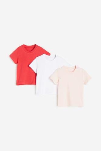 H&M 3er-Pack Baumwoll-T-Shirts Knallrot/Hellrosa, T-Shirts & Tops in G...