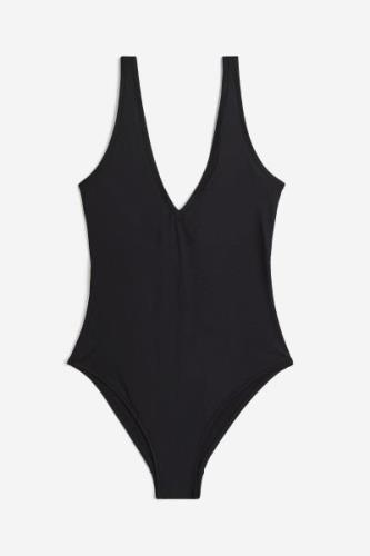 H&M Badeanzug mit V-Ausschnitt, Badeanzüge in Größe 38. Farbe: Black