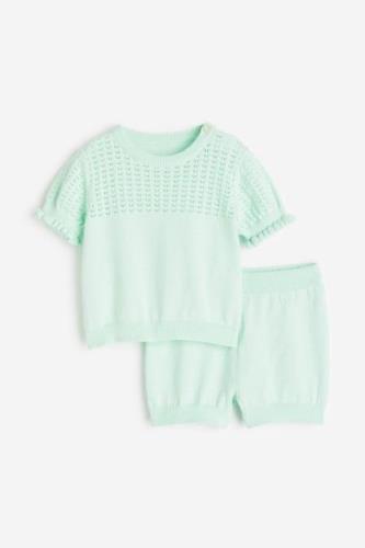 H&M 2-teiliges Strickensemble Mintgrün, T-Shirts & Tops in Größe 80. F...