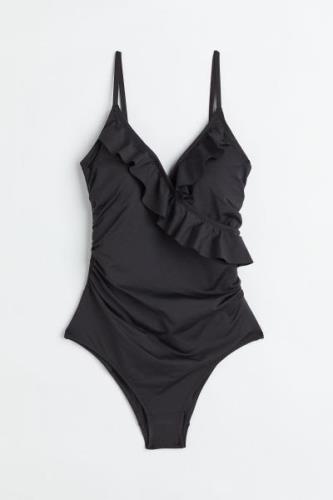 H&M Shape-Badeanzug mit Volants Schwarz, Badeanzüge in Größe 32. Farbe...