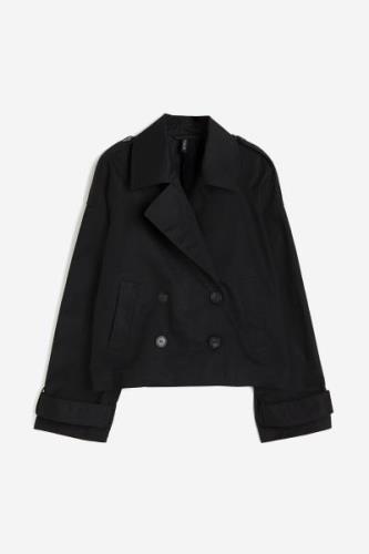 H&M Kurze Cabanjacke aus Twill Schwarz, Jacken in Größe M. Farbe: Blac...