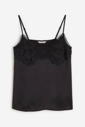 H&M Lingerie-Top mit Spitze Schwarz, Westen in Größe S. Farbe: Black