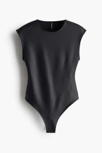 H&M Body mit freiem Rücken und Kappenärmeln Schwarz, Bodys in Größe XS...