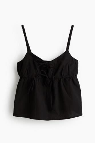 H&M Trägertop mit Bindedetail Schwarz, Westen in Größe XL. Farbe: Blac...