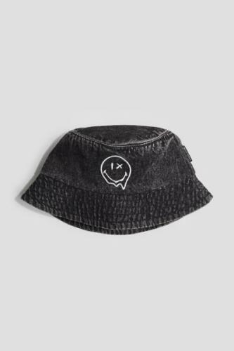 H&M Bucket Hat mit Stickerei Dunkelgrau/SmileyWorld®, Hut in Größe 158...