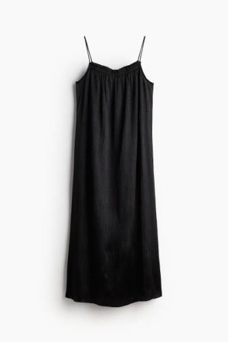 H&M Slipkleid aus Satin Schwarz, Alltagskleider in Größe XS. Farbe: Bl...