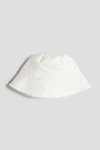 H&M Bucket Hat aus Twill Weiß, Hut in Größe 134/152. Farbe: White