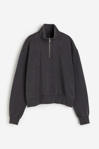 H&M Oversized Sweatshirt mit Zipper Dunkelgrau, Sweatshirts in Größe X...