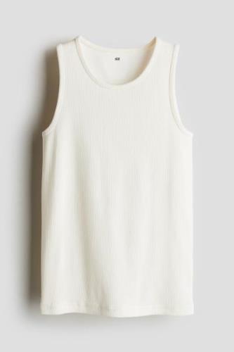 H&M Geripptes Tanktop Weiß, T-Shirts & Tops in Größe 134/140. Farbe: W...