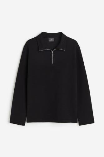 H&M Sweatshirt mit Zipper in Regular Fit Schwarz, Sweatshirts Größe M....