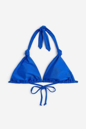 H&M Wattiertes Triangel-Bikinitop Blau, Bikini-Oberteil in Größe 40. F...