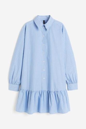 H&M Blusenkleid aus Popeline Hellblau/Gestreift, Alltagskleider in Grö...