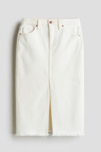 H&M Jeansrock in Midilänge Weiß, Röcke Größe 164. Farbe: White