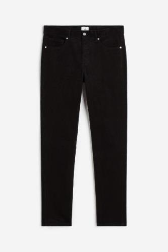 H&M Cordhose Slim Fit Schwarz, Chinohosen in Größe W 28. Farbe: Black