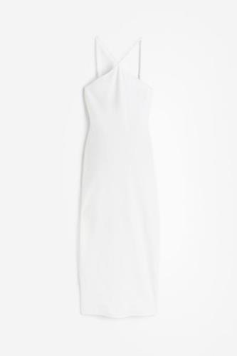 H&M MAMA Geripptes Kleid Weiß, Kleider in Größe XXL. Farbe: White