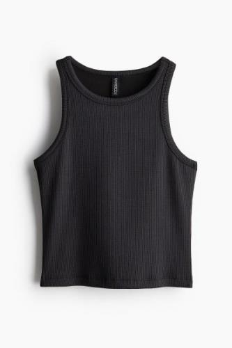 H&M Geripptes Tanktop Schwarz, Westen in Größe XS. Farbe: Black