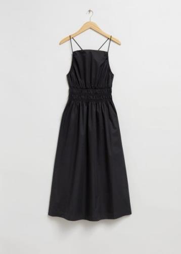 & Other Stories Flared Babydoll Midi Dress Black, Alltagskleider in Gr...