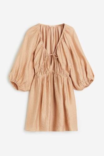 H&M Oversized Kleid aus Lyocellmix Beige, Alltagskleider in Größe L