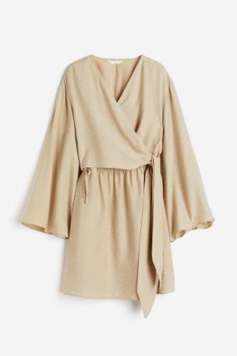 H&M MAMA Stillkleid im Wickelschnitt Beige, Kleider in Größe M