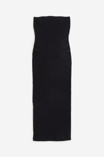 H&M MAMA Geripptes Tubekleid Schwarz, Kleider in Größe XXL. Farbe: Bla...