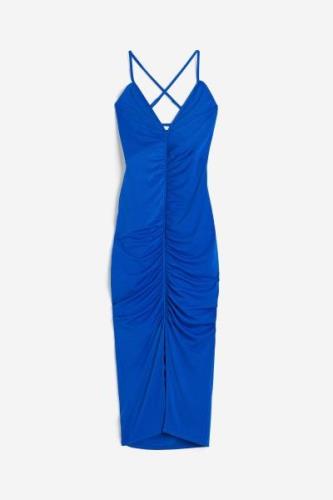 H&M Drapiertes Bodycon-Kleid Knallblau, Alltagskleider in Größe XXL. F...