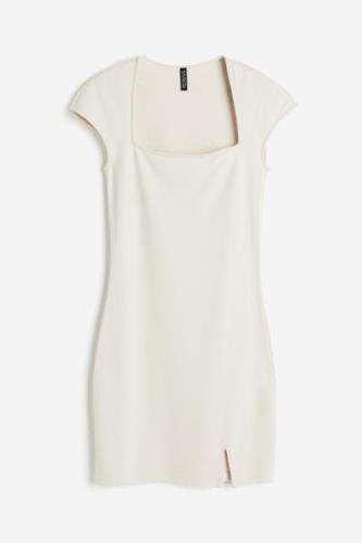 H&M Bodycon-Kleid mit Kappenärmeln Hellbeige, Alltagskleider in Größe ...