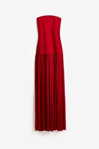 H&M Langes Bandeaukleid Rot, Alltagskleider in Größe L. Farbe: Red