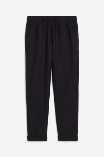 H&M Joggpants aus Leinenmix Schwarz, Jogginghosen in Größe XXL. Farbe:...