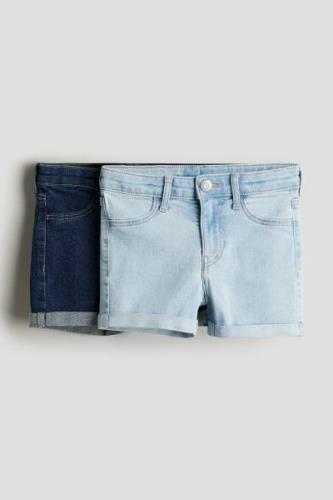 H&M 2er-Pack Jeansshorts Dunkles Denimblau in Größe 92. Farbe: Dark de...