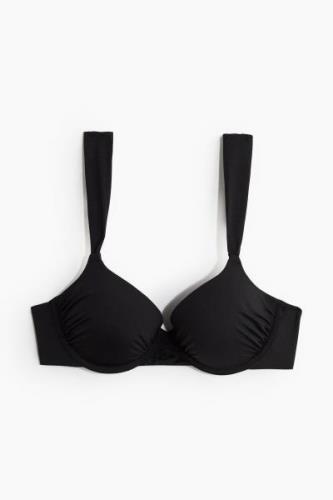 H&M Push-up-Bikinitop Schwarz, Bikini-Oberteil in Größe 75D. Farbe: Bl...