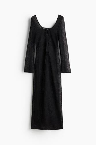 H&M Strandkleid mit Kordelzugdetail Schwarz, Strandkleidung in Größe X...