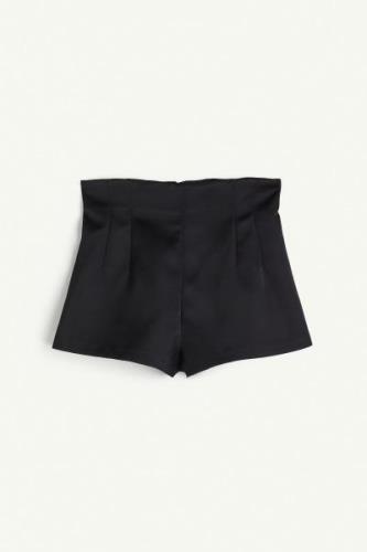 H&M Minishorts aus glänzendem Twill Schwarz in Größe 44. Farbe: Black