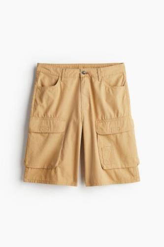 H&M Cargo-Shorts aus Canvas Beige in Größe 36