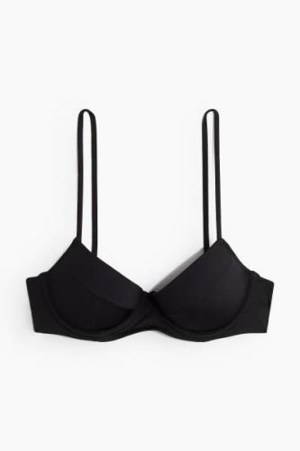 H&M Push-up-Bikinitop Schwarz, Bikini-Oberteil in Größe 75B. Farbe: Bl...