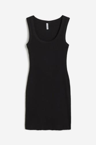 H&M Geripptes Bodycon-Kleid Schwarz, Alltagskleider in Größe XS. Farbe...