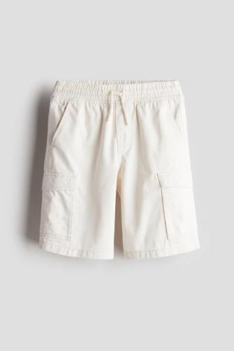 H&M Cargoshorts aus Twill Naturweiß in Größe 146. Farbe: Natural white