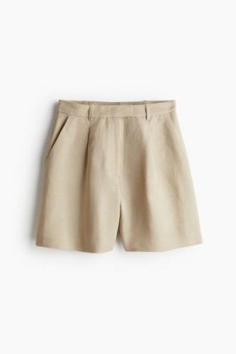 H&M Shorts aus Leinenmix Beige in Größe 32