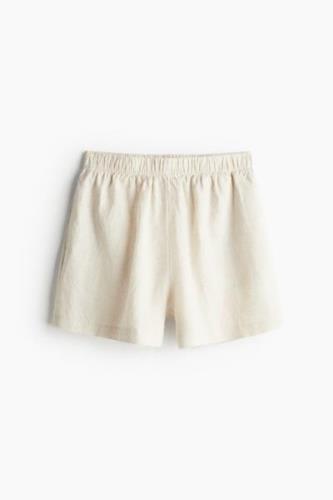 H&M Pull-on-Shorts aus Leinen Naturweiß in Größe L. Farbe: Natural whi...