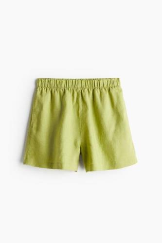 H&M Pull-on-Shorts aus Leinen Grün in Größe M. Farbe: Green